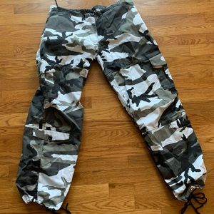 Black White and Grey Cargo Pants